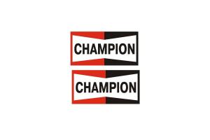 2 Stickers Champion 19 cm