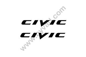 2 Stickers Civic 20 cm