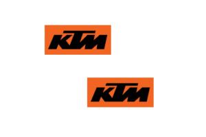 2 Stickers KTM fond orange