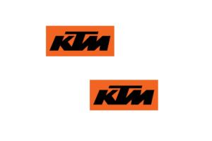 2 Stickers KTM fond orange