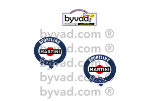 Kit 2 stickers Martini Sportline 14 cm