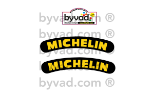 Deux stickers Michelin arrondis pour moto
