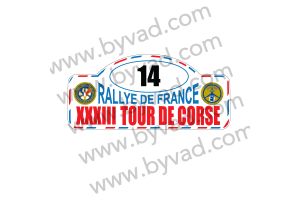1 Plaque de Rallye Adhésive Tour de Corse 1989