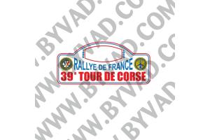 1 Plaque de Rallye Adhésive Tour de Corse 1995