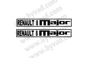 Autocollant  Renault 8 MAJOR x 2