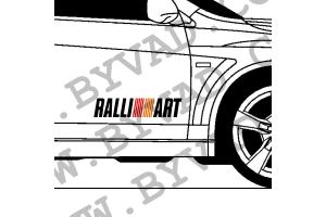 2 stickers Ralliart Mitsubishi 50 CM