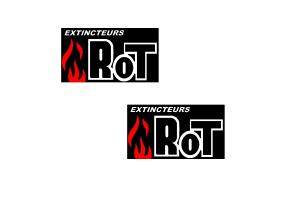 2 Autocollants ROT Extincteurs