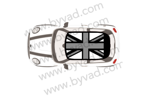 Sticker de toit Union Jack MINI Gris et Blanc