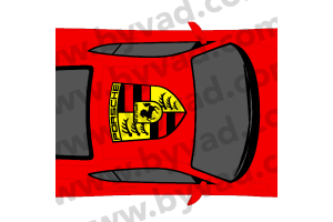 Sticker de Toit logo Porsche