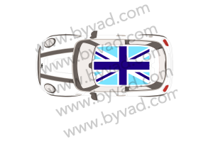 Sticker de toit Union Jack MINI Deux couleurs