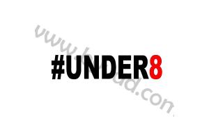 Sticker #Under8 - 20 cm