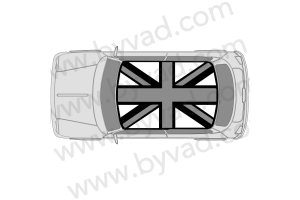 Sticker de toit union jack austin mini GRIS/BLANC