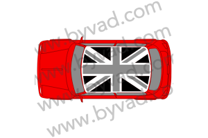 Sticker de toit union jack austin mini GRIS/NOIR