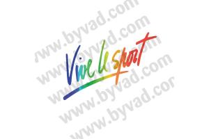 Sticker vive le sport  arc en ciel