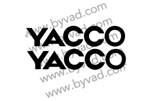 2 stickers YACCO texte 30 cm