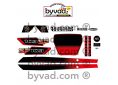 Kit autocollants Peugeot 103 SP Phase 3 Noir et Rouge