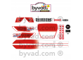 Kit autocollants Peugeot 103 SP Phase 3 Rouge et Blanc