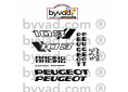 Kit d'autocollants Peugeot 103 MVL, SP... type RCX Racing