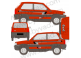 Kit autocollants FIAT PANDA VAL D'ISERE 3 coloris ROUGE