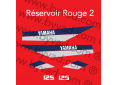 Kit stickers moto  DTMX 80 bleu et gris pour réservoir rouge